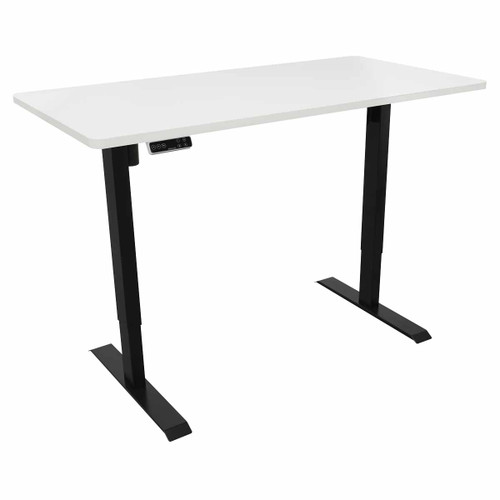 Dellonda DH244 White Electric Height Adjustable Standing Desk with Memory, Quiet, 1400x700mm