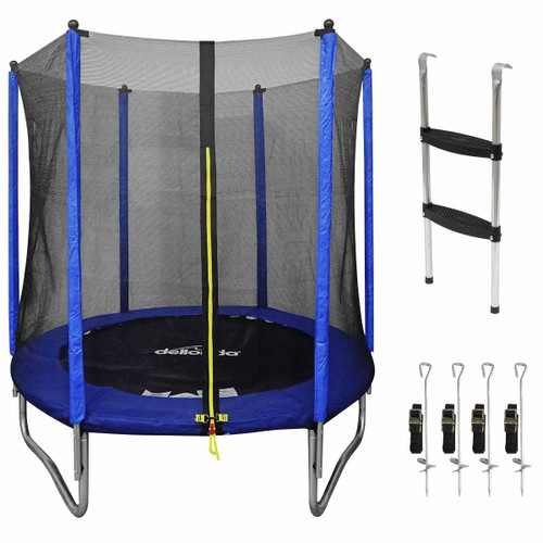 Dellonda DL92  Heavy-Duty Outdoor Trampoline with Safety Enclosure Net, Anchors & Ladder 6ft