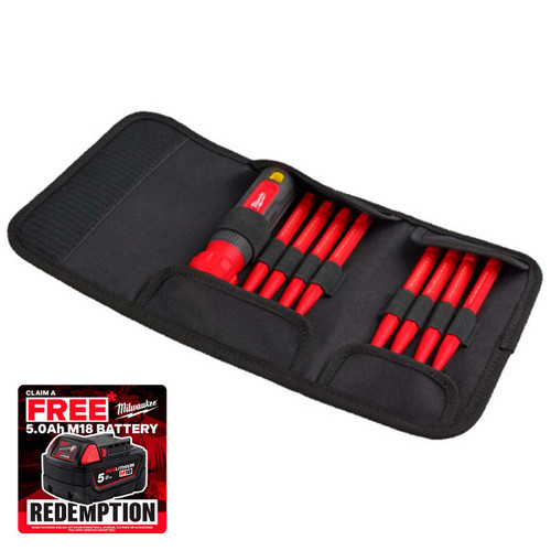 Milwaukee 4932493657 10 in 1 Multi-Bit Screwdriver Set (11 Pieces)