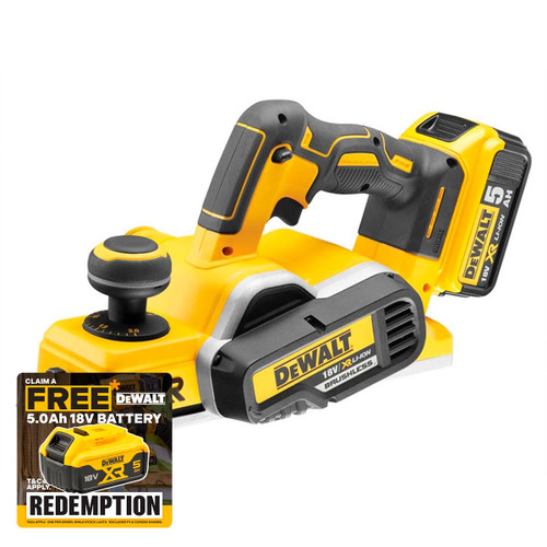 DeWalt DCP580P2 18V XR Brushless Planer with 2x 5.0Ah Batteries