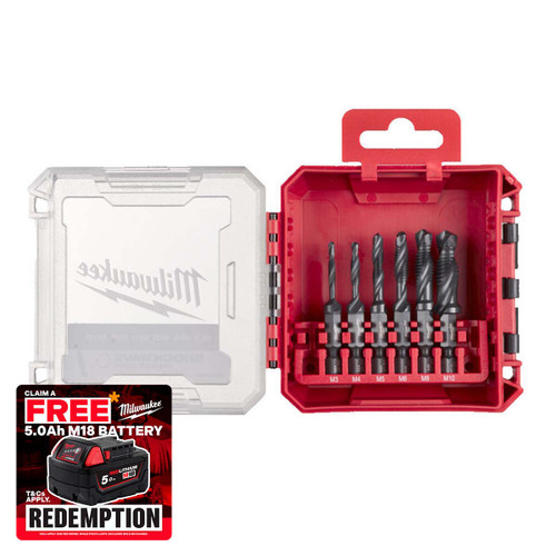 Milwaukee 4932498267 1/4" HSS-G Combi Drill Tap Set (6 Pieces)
