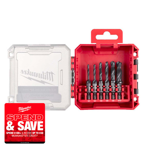 Milwaukee 4932498267 1/4" HSS-G Combi Drill Tap Set (6 Pieces)