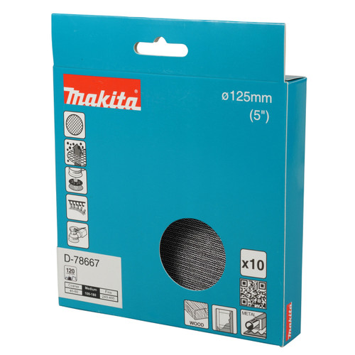 Makita D-78667 Net Sanding Disc 125mm, A120 Grit (10 Pack)