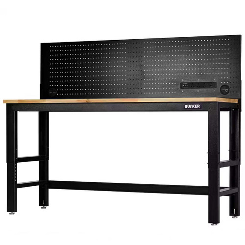 BUNKER® by Draper 28098 Workbench with Hardwood Worktop and Power Pegboard 1830mm