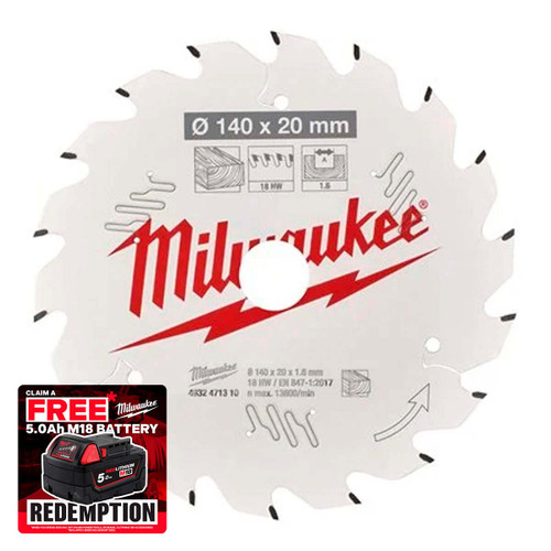 Milwaukee 4932471301 ATB Circular Saw Blade 190mm x 30mm 36T