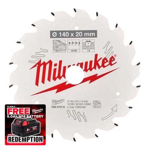 Milwaukee 4932471301 ATB Circular Saw Blade 190mm x 30mm 36T
