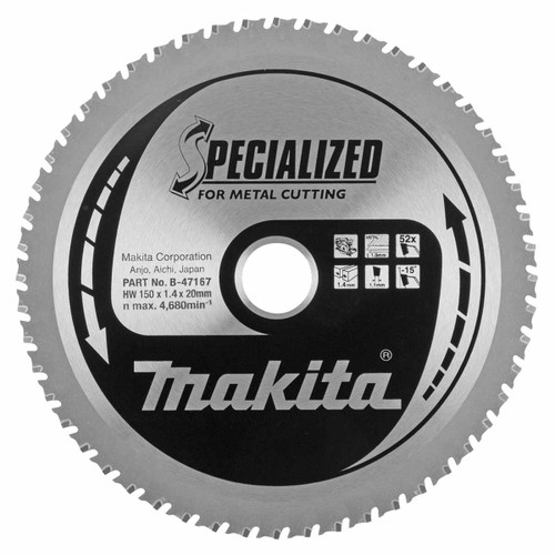 Makita B-33015 Specialized TCT Circular Saw Blade 120 x 20 mm 52T