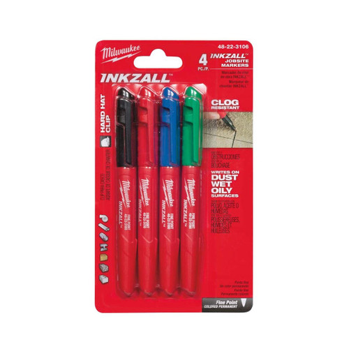 Milwaukee 48223106 Inkzall Fine Tip Markers (4 Pieces)