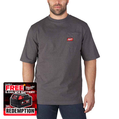 Milwaukee 4933478234 Short Sleeve T-Shirt Colour, Grey (Size XL)