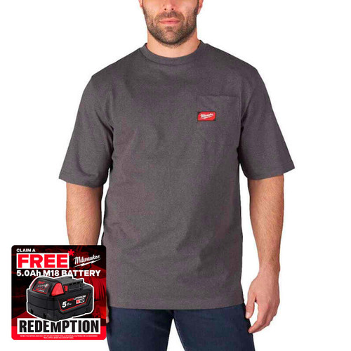 Milwaukee 4933478232 Short Sleeve T-Shirt Colour, Grey (Size M)