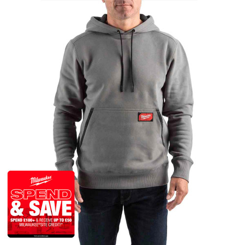 Milwaukee 4932493125 Midweight Hoodie, Grey (Size 2XL)