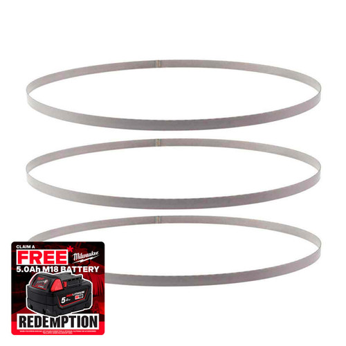 Milwaukee 48390531 Bandsaw Blades 1139.83mm x 12.7mm x 0.51 mm 25 TPI (3 Pack)