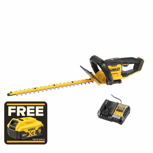 DeWalt DCMHT562P1 18V XR Cordless Hedge Trimmer with 1x 5.0Ah Battery
