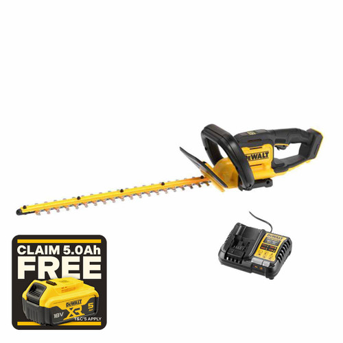 DeWalt DCMHT562P1 18V XR Cordless Hedge Trimmer with 1x 5.0Ah Battery
