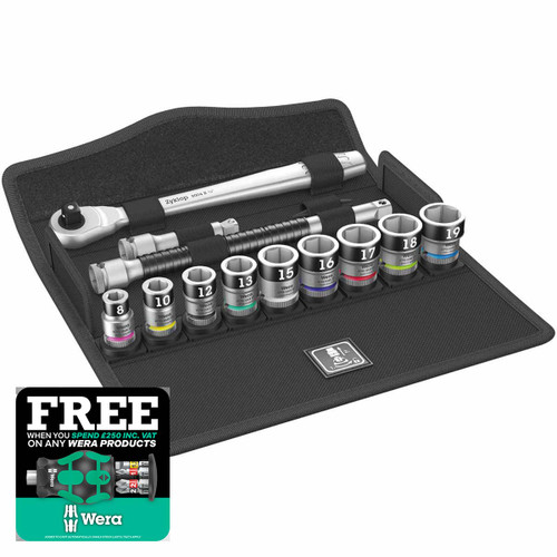 Wera 05003785001 8100 Sb Hf 1 Socket Set 3/8 Drive Metric Zyklop Metal Switch