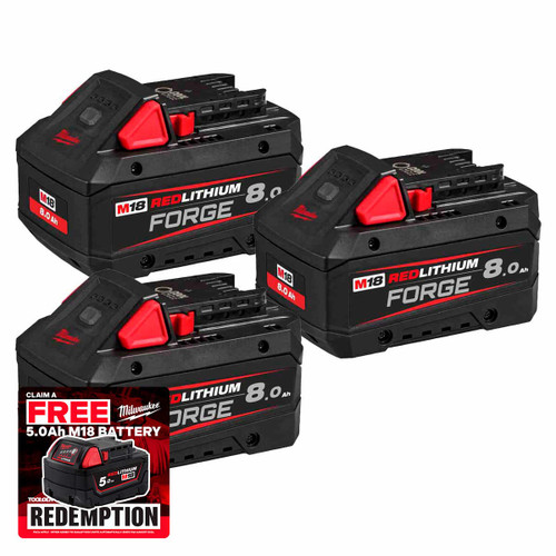 Milwaukee M18FB8 FORGE 18V 8.0Ah Battery Triple Pack