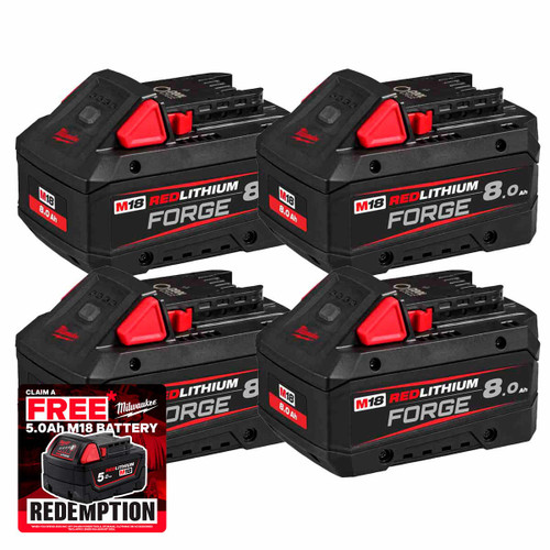 Milwaukee M18FB8 FORGE 18V 8.0Ah Battery Four Pack
