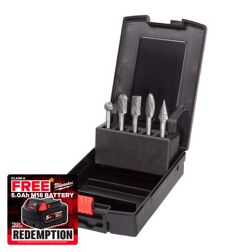Milwaukee 4932493576 6mm x 12mm Tungsten Carbide Burr Set