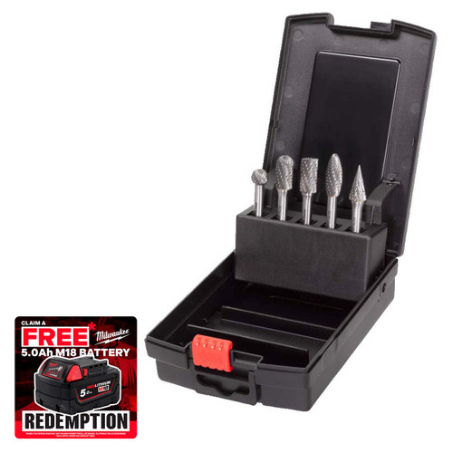 Milwaukee 4932493576 6mm x 12mm Tungsten Carbide Burr Set