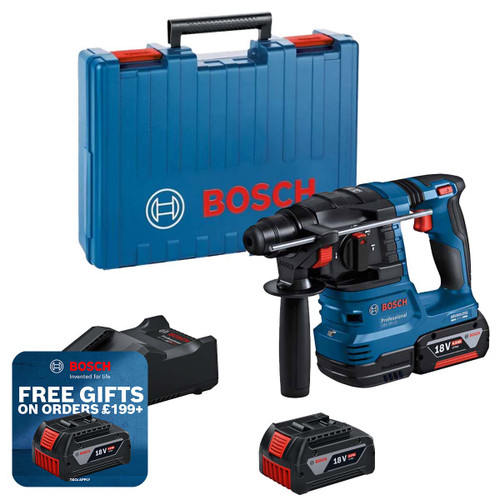 Bosch 0611924072 GBH 18V-22 SDS-Plus Hammer Drill with 2x GBA 4.0Ah