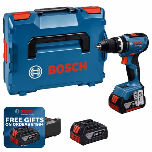 Bosch 06019N3373 GSB 18V-65 Combi Drill with 2x GBA 5.0Ah