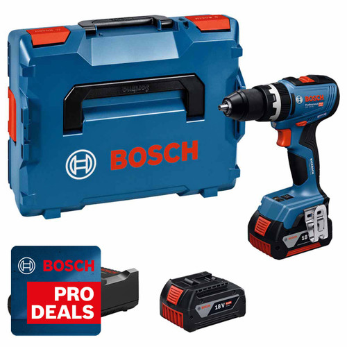 Bosch 06019N3373 GSB 18V-65 Combi Drill with 2x GBA 5.0Ah