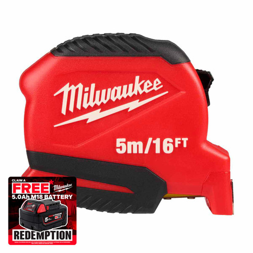 Milwaukee 4932498779 GEN II Compact Tape Measure 5m/16ft