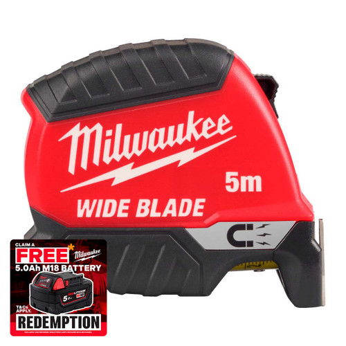 Milwaukee 4932499207 GEN II Magnetic Wide Blade Tape Measure 5m