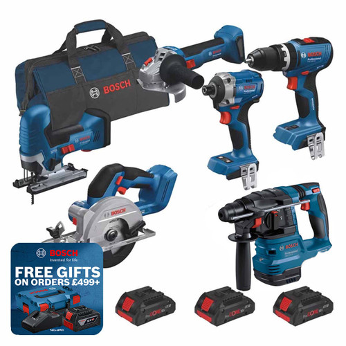 Bosch 0615A5008C 18V 6 Piece Tool Kit with 3 × 4.0Ah Li-Ion ProCORE18V Batteries