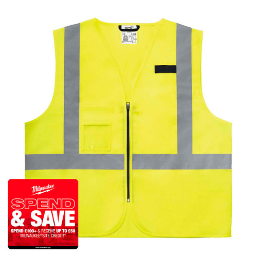 Milwaukee 4932493994 Yellow Contractor High-Visibility Vest (Size S/M)