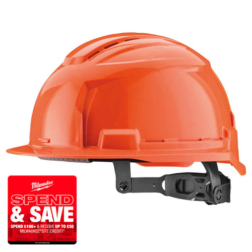 Milwaukee 4932480663 BOLT™ 100 Orange Vented Safety Helmet