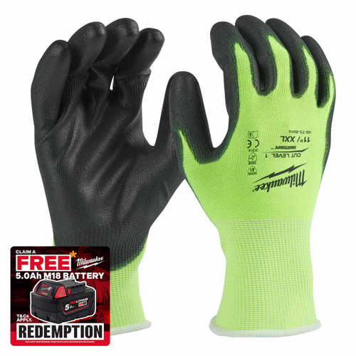 Milwaukee 4932479919 Hi-Vis Cut A Gloves (Size 10/XL)