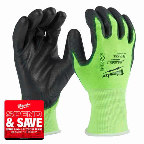 Milwaukee 4932479919 Hi-Vis Cut A Gloves (Size 10/XL)