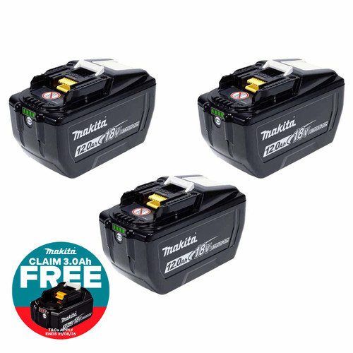 Makita BL18120BX3 18V LXT Battery 12.0Ah (3 Pack)