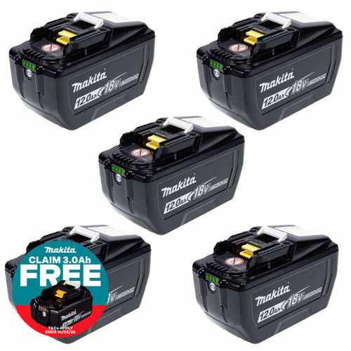 Makita BL18120BX5 18V LXT Battery 12.0Ah (5 Pack)