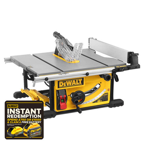 DeWalt DWE7492-GB 250mm Portable Table Saw 2000W 240V
