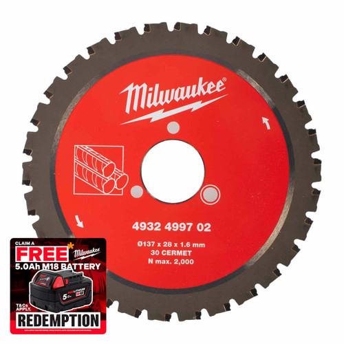 Milwaukee 4932499702 CSB P M Circular Saw Blade for M18FRBCO32 Rebar Cutter 137mm × 28mm 30T