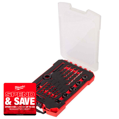 Milwaukee 4932498720 Packout Metric Tap & Die Metric Set (17 Pieces)