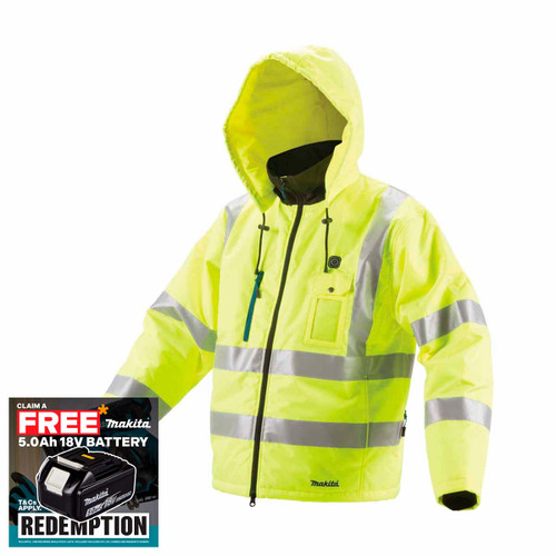 Makita DCJ206Z 14.4V/18V LXT High Visibility Heating Jacket (Size L)