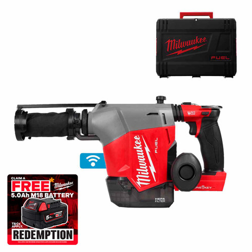 Milwaukee M18 FHAFOH16-0X M18 FUEL 16mm SDS-PLUS Hammer with Integrated Dust Extractor & HD Box (Body Only)
