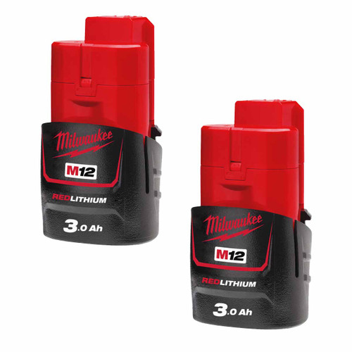 Milwaukee 4932451388X2 M12 B3 12V 3.0Ah REDLITHIUM Battery (Twin Pack)