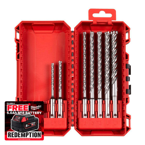 Milwaukee 4932500060 SDS-Plus Drill Bit MX4 NG Set 1 (7 Pieces)