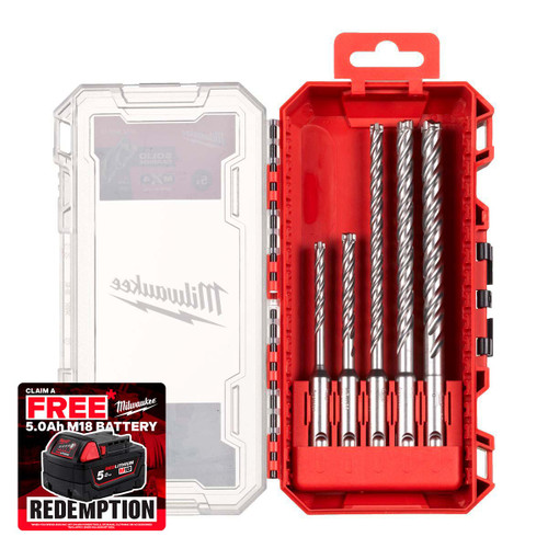 Milwaukee 4932500063 SDS-Plus Drill Bit MX4 NG Set 1 (5 Pieces)