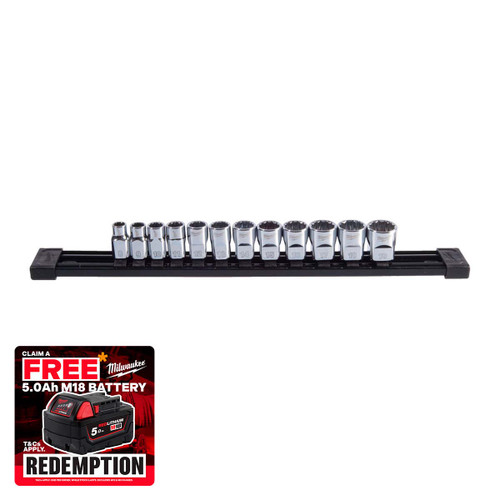Milwaukee 4932498795 3/8″ Drive 12-Point Metric Socket Set (12 Pieces)