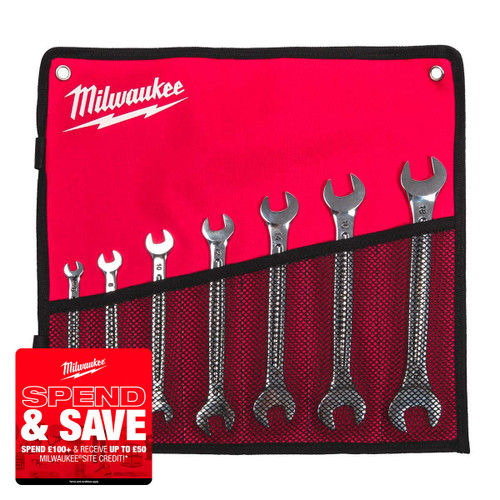 Milwaukee 4932492713 Double Open End Spanner Set (7 Pieces)