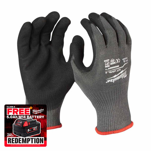Milwaukee 4932498526 Cut E Safety Gloves (Size 9/L)
