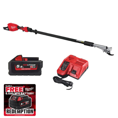 Milwaukee M18BLTS-551 FUEL 18V Brushless Telescopic Shear with 1x 5.5Ah Battery & Charger
