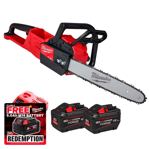 Milwaukee M18FCHS-122 18V FUEL Chainsaw with 40cm Bar with 2x 12.0Ah Batteries & Charger