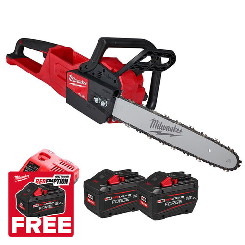 Milwaukee M18FCHS-122 18V FUEL Chainsaw with 40cm Bar with 2x 12.0Ah Batteries & Charger