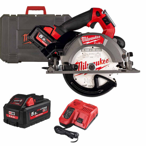 Milwaukee M18FCSDC165-552C FUEL™ 18V 165mm Deep Cut Circular Saw